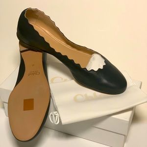 NEW CHLOE scalloped Ballerina - Navy Blue- 41